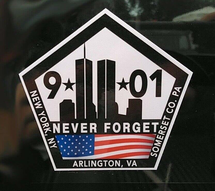 Kramer 9/11 Never Forget 911 Memorial Sticker for Car Vinyl Decal Water Bottle Laptop Decal Hard Hat 3.5 х 3.5 in.