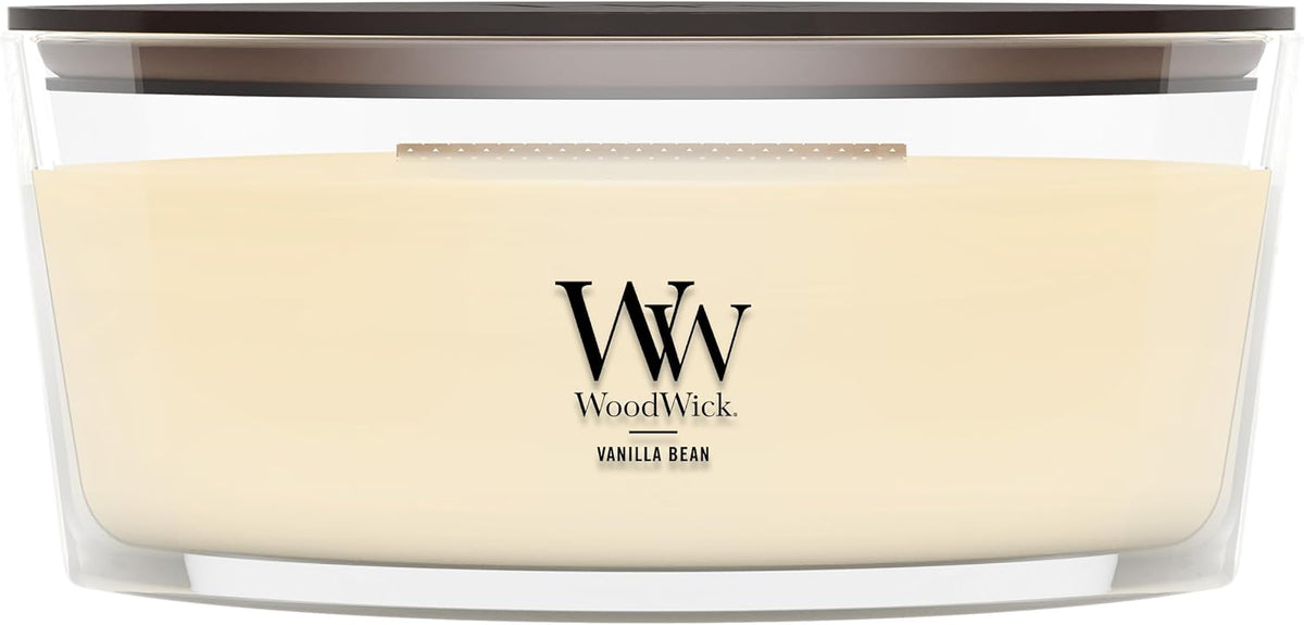WoodWick Vanilla Bean Scented Candle, Crackling Wick, 9.7oz