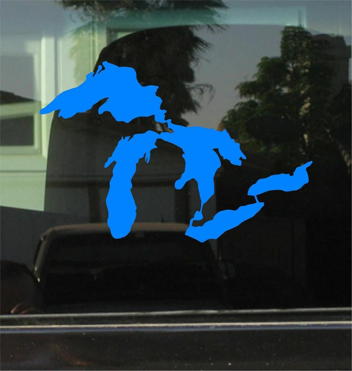 Michigan Great Lakes Sticker for Car Vinyl Decal Truck Window Bumper Sticker Laptop 5.6 х 3.7 in. (White)