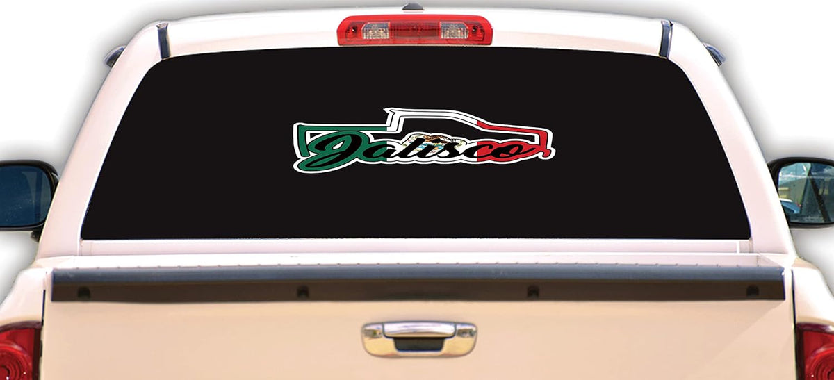 Jalisco Decal Trokita Decal Car Window JAL Vinyl Sticker Mexico Trucking Mexican (4" x 9", White)