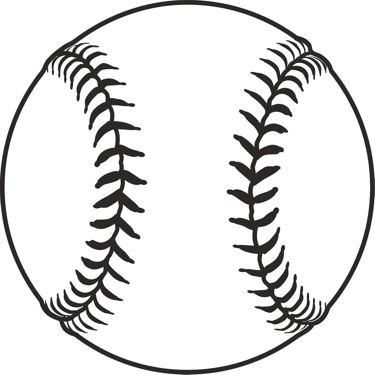 Cool Fun Sports Baseball Ball Design Cartoon Vinyl Sticker (4" Tall, White and Black Stitching)