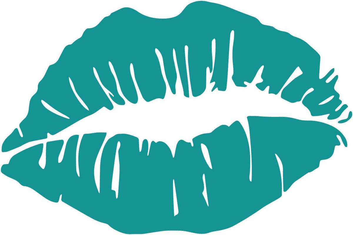 Lips Kiss Mouth Vinyl Decal Sticker Car Window Bumper Die Cut 5.5-Inches Premium Quality UV Resistant No Background (5.5-Inches, Blue) JMM0297BLUE5
