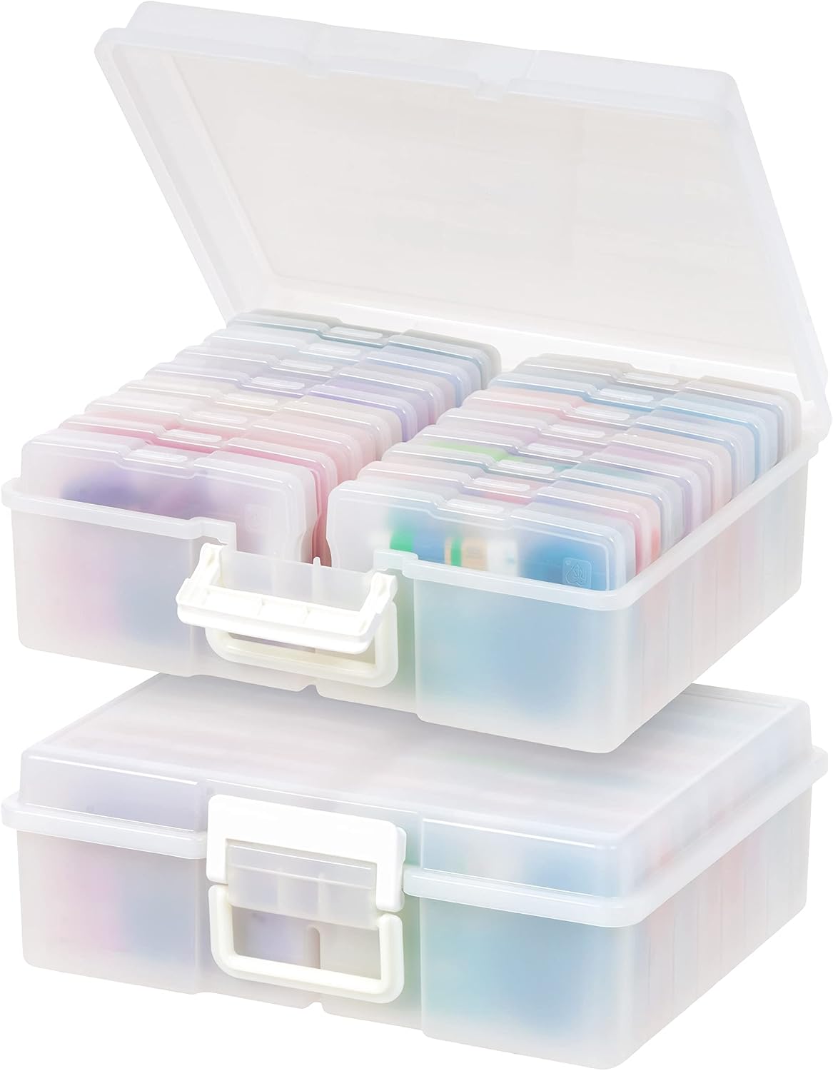 IRIS USA Photo Storage Box |Made in USA| 16 Cases - (2-Pack) - Clear