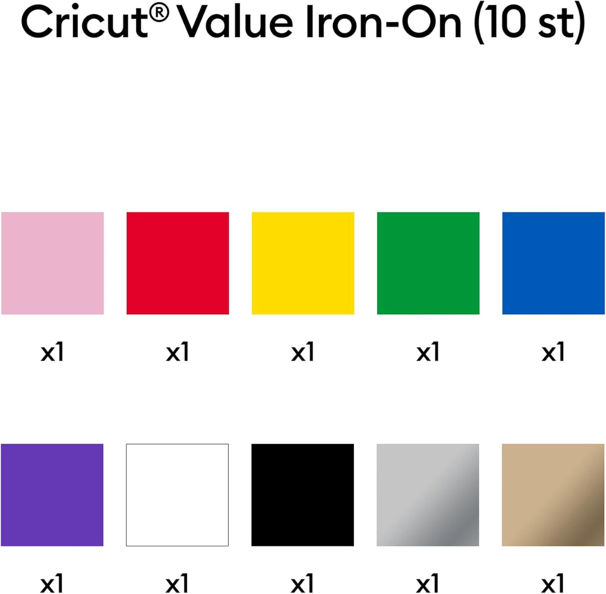 Cricut® Value Iron-On, Rainbow Sampler - 12 in x 3 ft (10 ct)