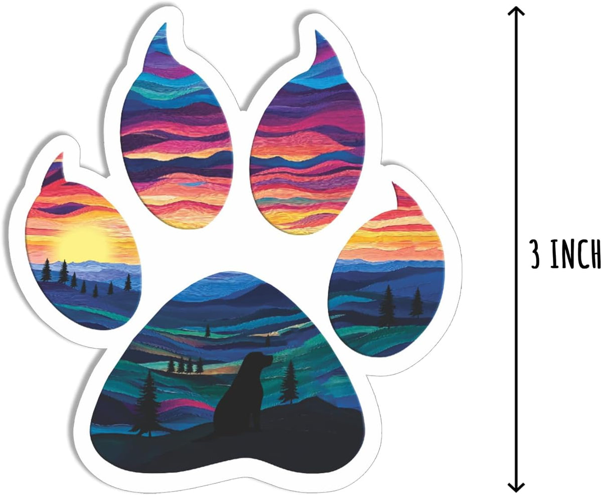 3Pcs Dog Paw Sticker - Dog Lover Sticker - Dog Mom Sticker - Sticker for Water Bottle - Laptop - Luggage - Notebook - Car - Computer