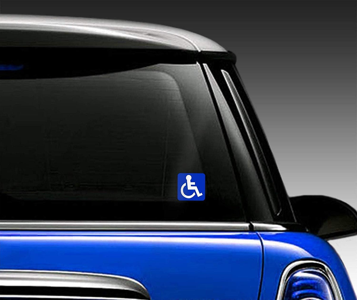 Skino EU® Set of 2 Vinyl Car Stickers Disabled Symbol Wheelchair Users Wheelchair Stickers Car Moto Motorcycle Bicycle Window Door Tuning B 1