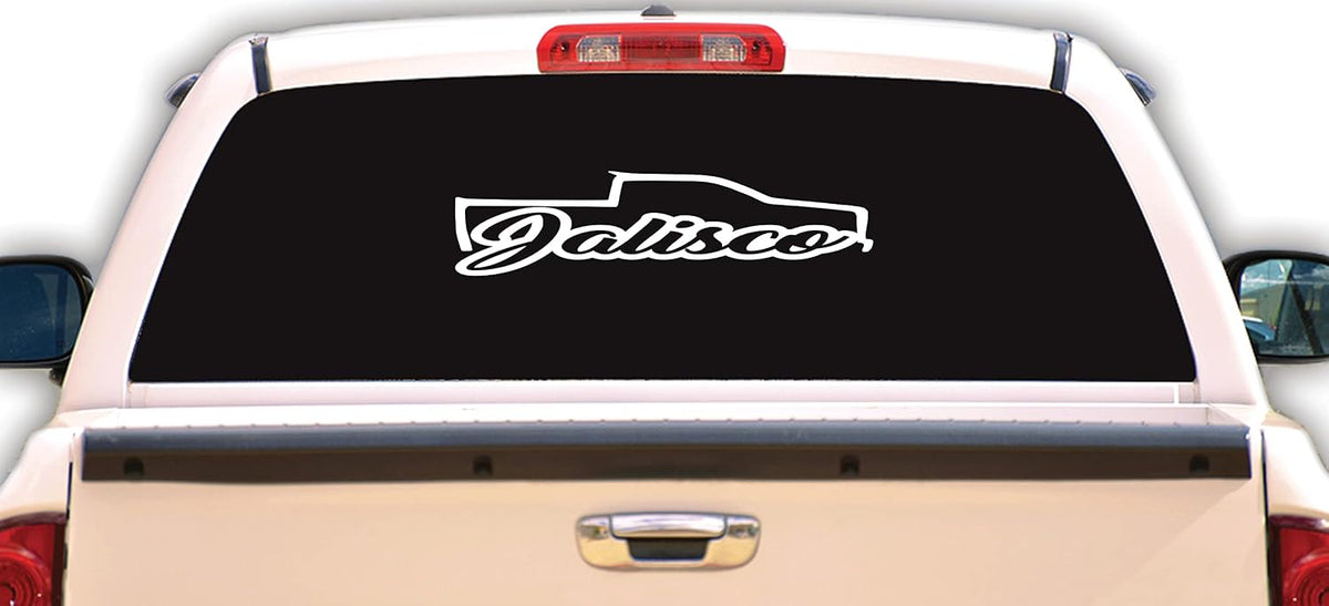 Jalisco Decal Trokita Decal Car Window JAL Vinyl Sticker Mexico Trucking Mexican (4" x 9", White)