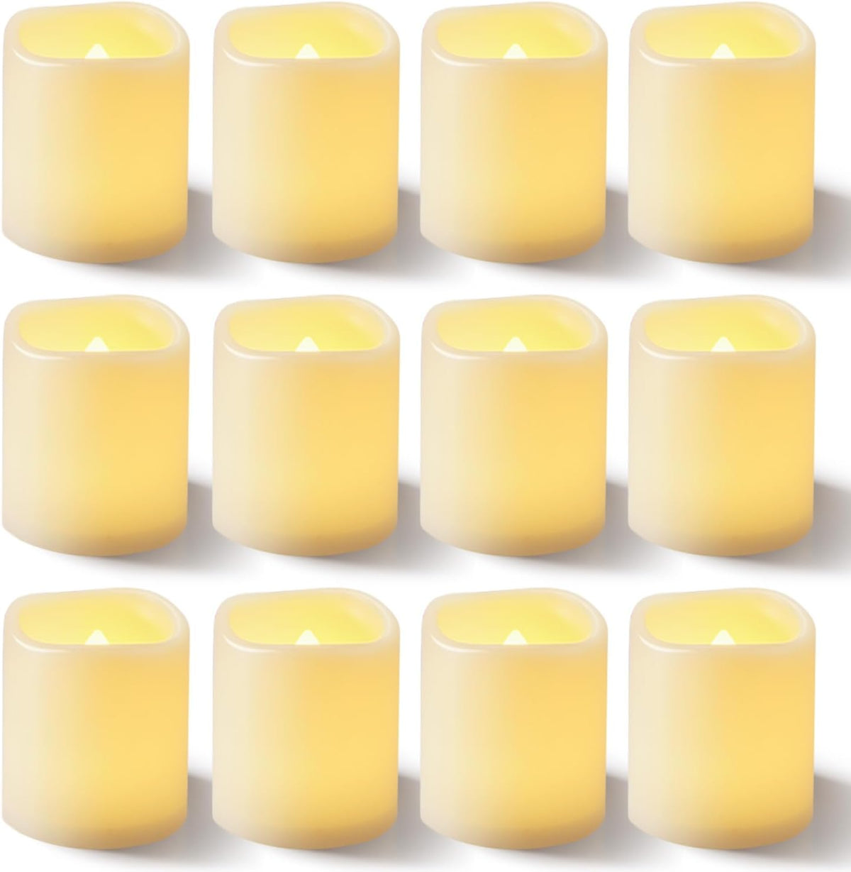 Homemory 24 Pack Ivory Flameless Flickering LED Votive Tealights Candles