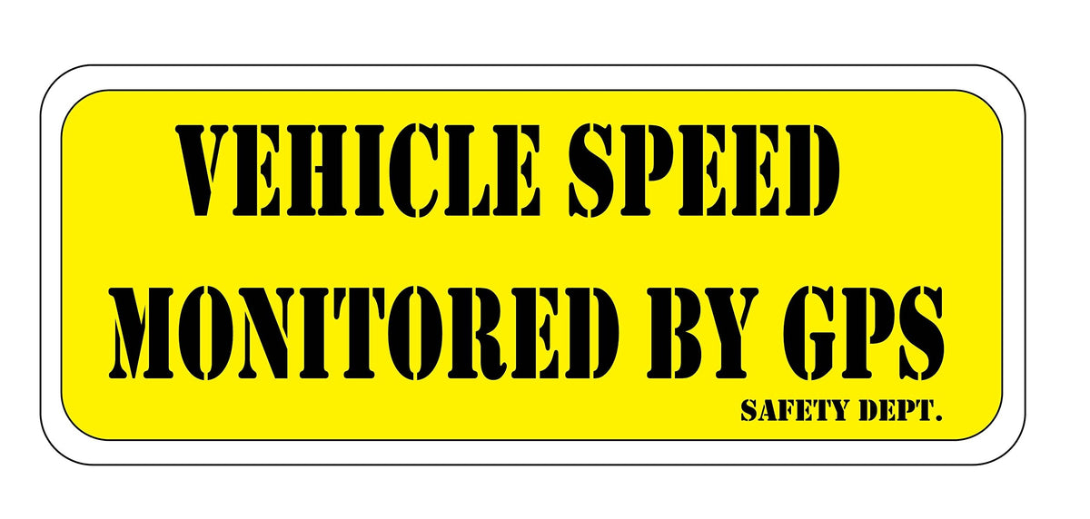 (2) Vehicle Speed Monitored by GPS Sticker Decal 3.5x8" p186 (2) Stickers