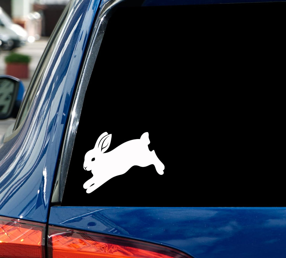 Cute Bunny Rabbit Vinyl Car Decal Sticker - Minimalist Rabbit Silhouette Design for Animal Lovers - Waterproof Durable Material - Suitable for Laptops Cars Windows