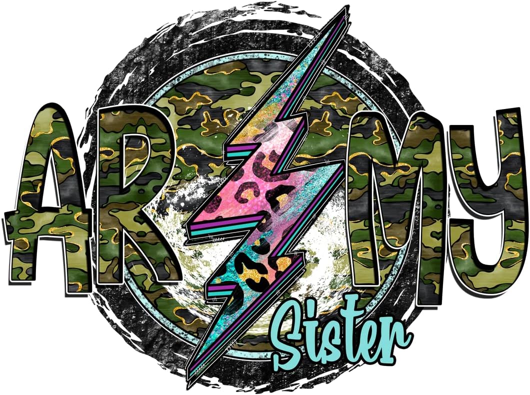 Army Sister |Great Gift Idea|Decal Sticker|2 Pack|5 Inch Stickers|S10561