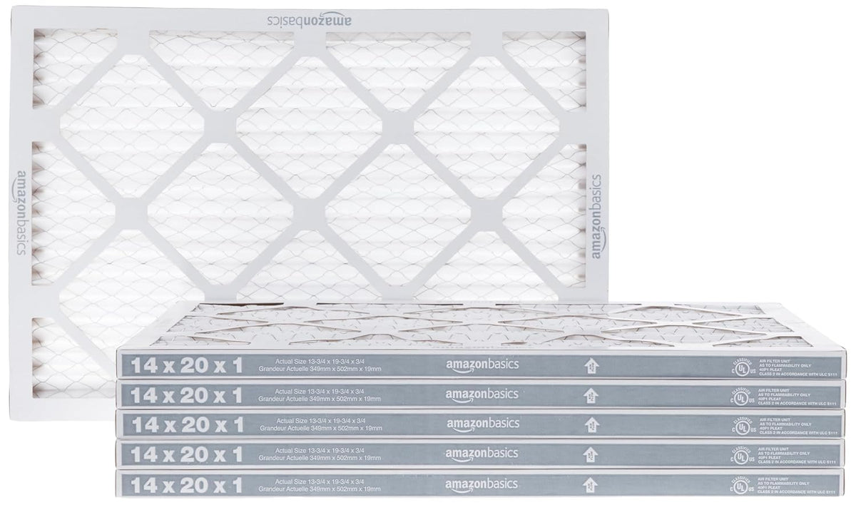 Amazon Basics 20x20x1 Air Filter 6-Pack, MERV 11 AC Furnace Filters, Dust, Pet, Allergen Control , Electrostatic (Actual Size: 19.75 x 19.75 x .75)