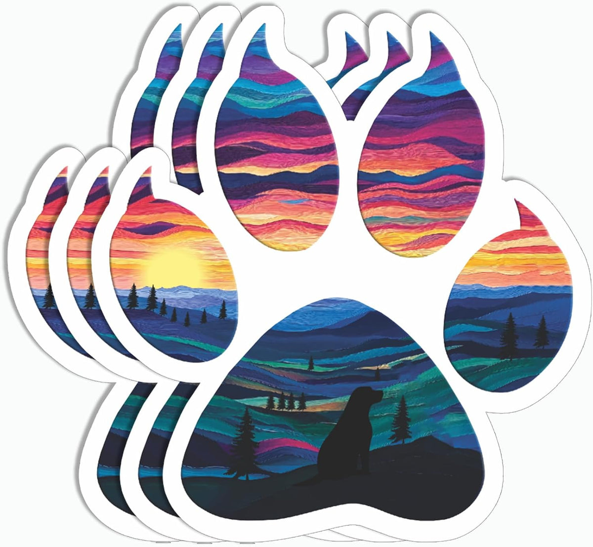 3Pcs Dog Paw Sticker - Dog Lover Sticker - Dog Mom Sticker - Sticker for Water Bottle - Laptop - Luggage - Notebook - Car - Computer