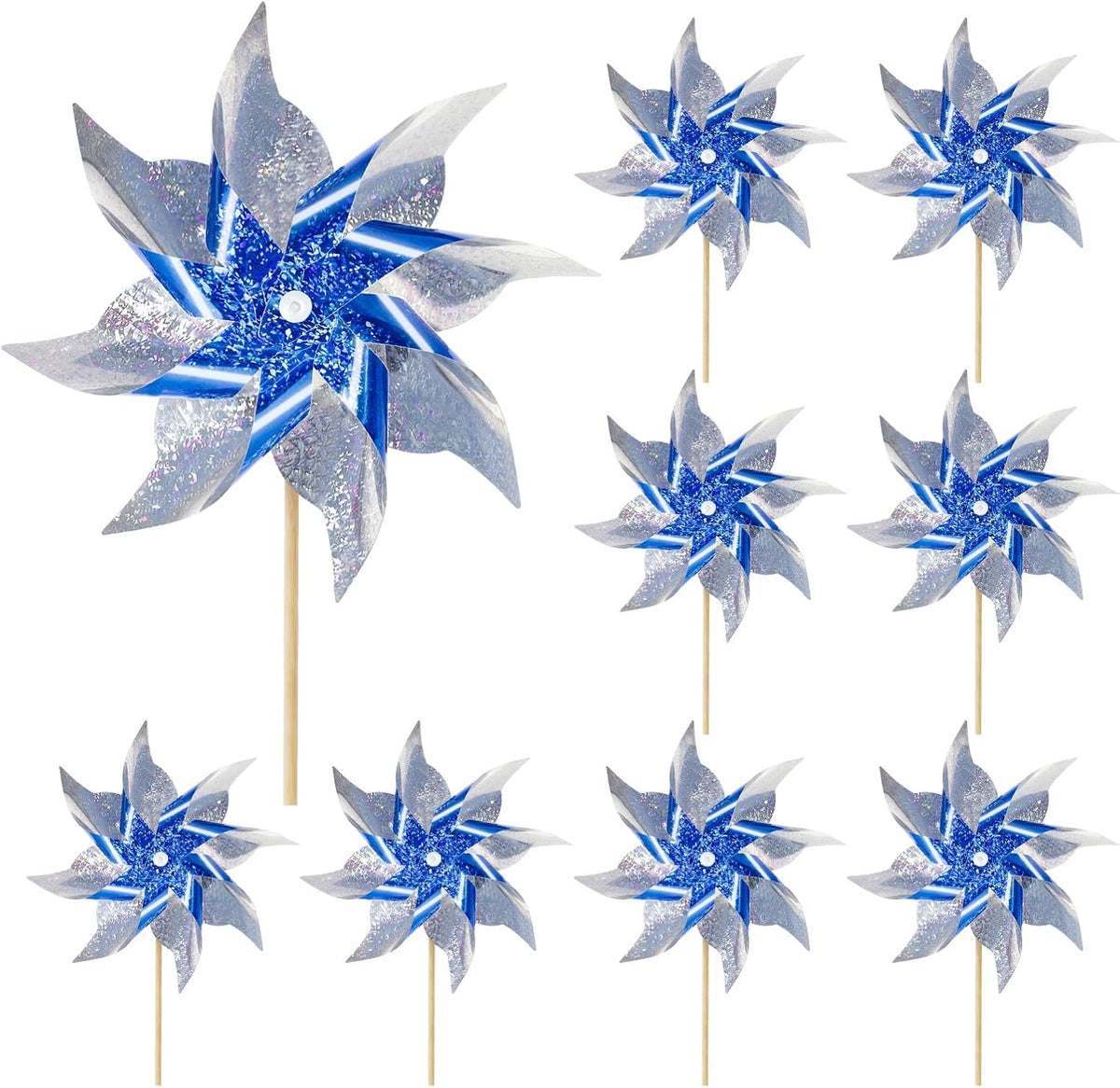HOOSUN 12Pcs Patriotic Pinwheels for Yard and Garden American Flag Pinwheel