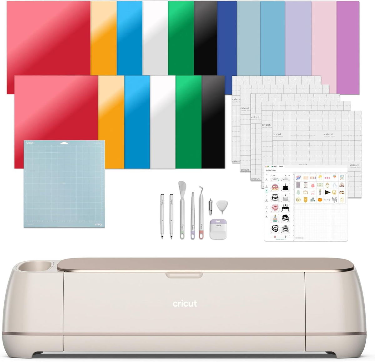 Cricut Maker 4 - Smart Cutting Machine (Seashell) | Digital Content Bundle