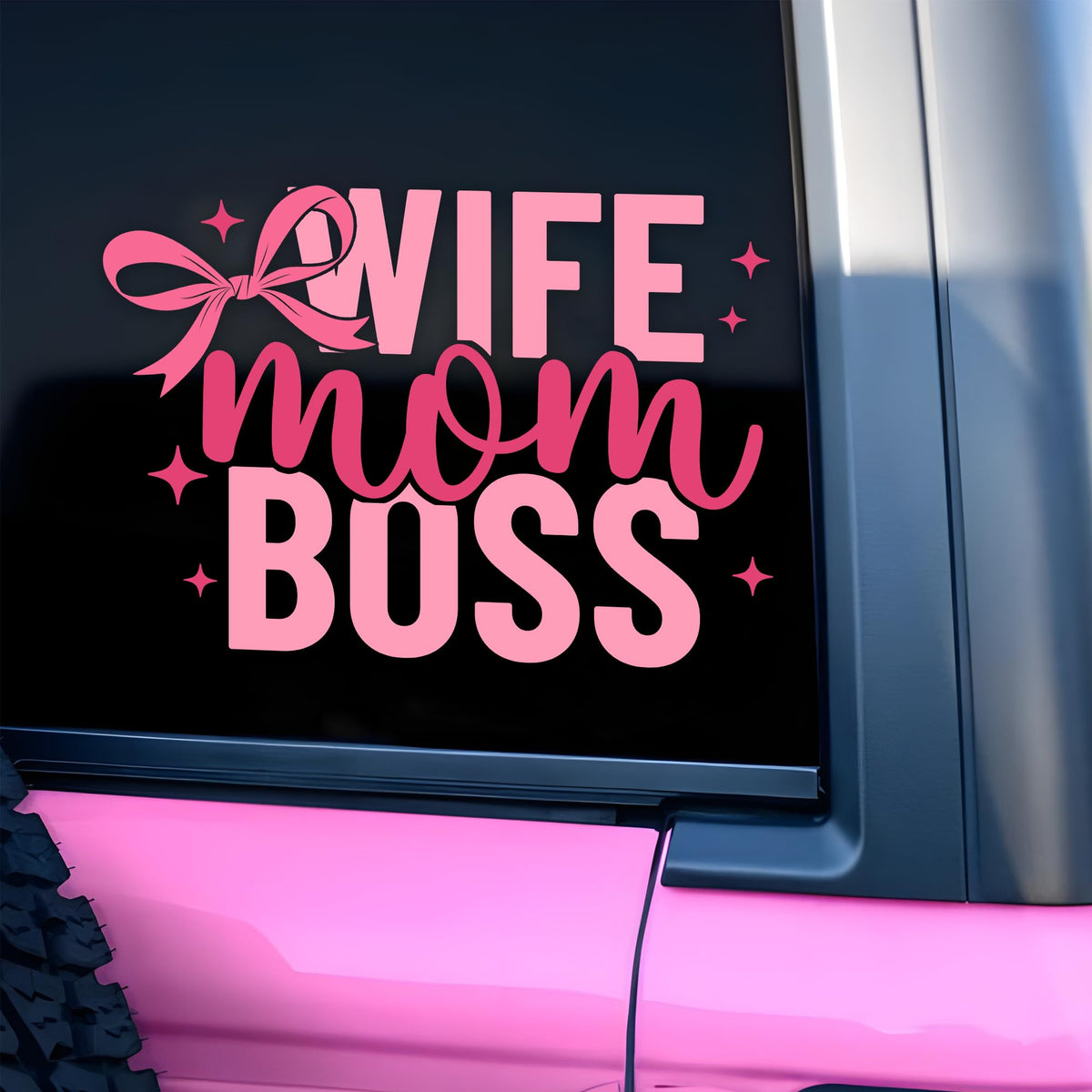 Just A Girl Car Decal Pink Bow Cute Motivation Positive Gifts Car Mirror Accessories Affirmations Funny Vinyl Decal Waterproof 8 Inches Bumper Decal Gifts for Mom Dad Friend Coworker