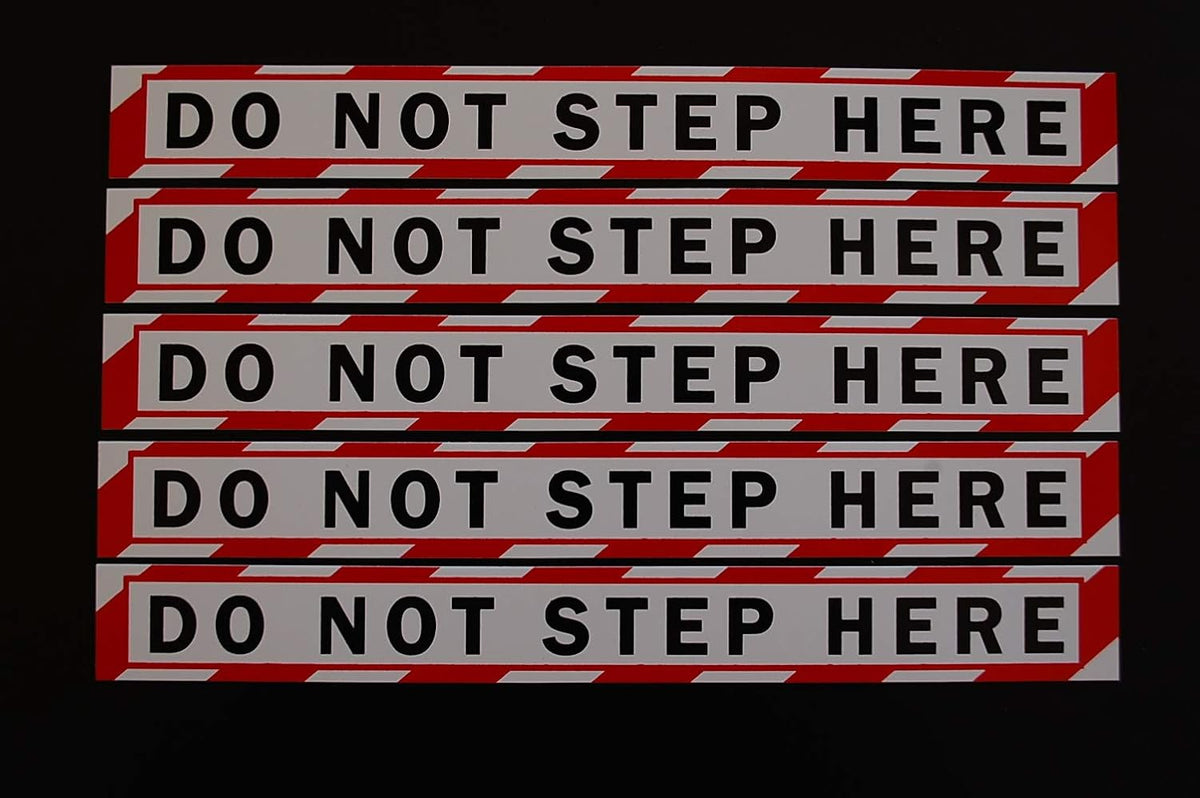 (5 Pack) No Step Sticker Vinyl Decal - Airplane Wing Warning - 8" X 1" Each - Safety Indoor Outdoor Waterproof (X5PS85)