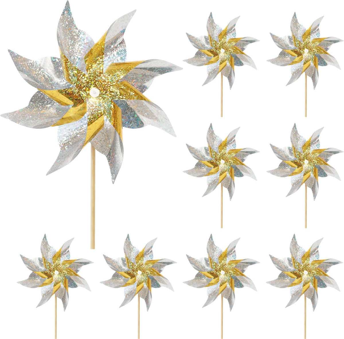 HOOSUN 12Pcs Patriotic Pinwheels for Yard and Garden American Flag Pinwheel