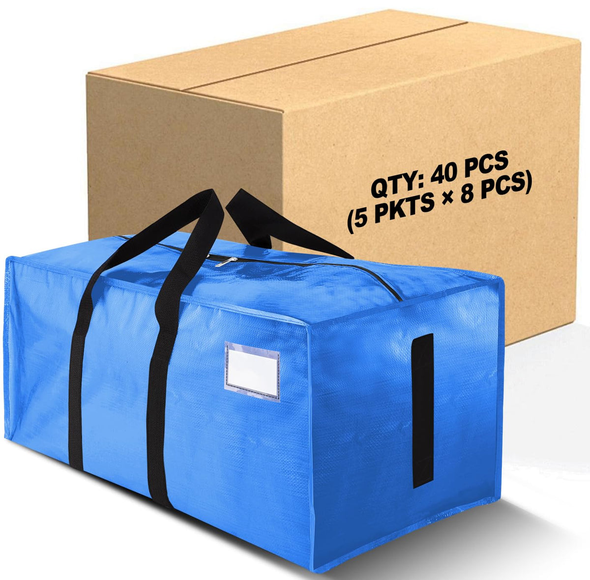 HOMESURE Supports 200lbs Heavy Duty Moving Bags - Strong Zipper & Wrap-Around Handles - Water-Resistant Storage Totes, Durable Alternative to Moving Boxes