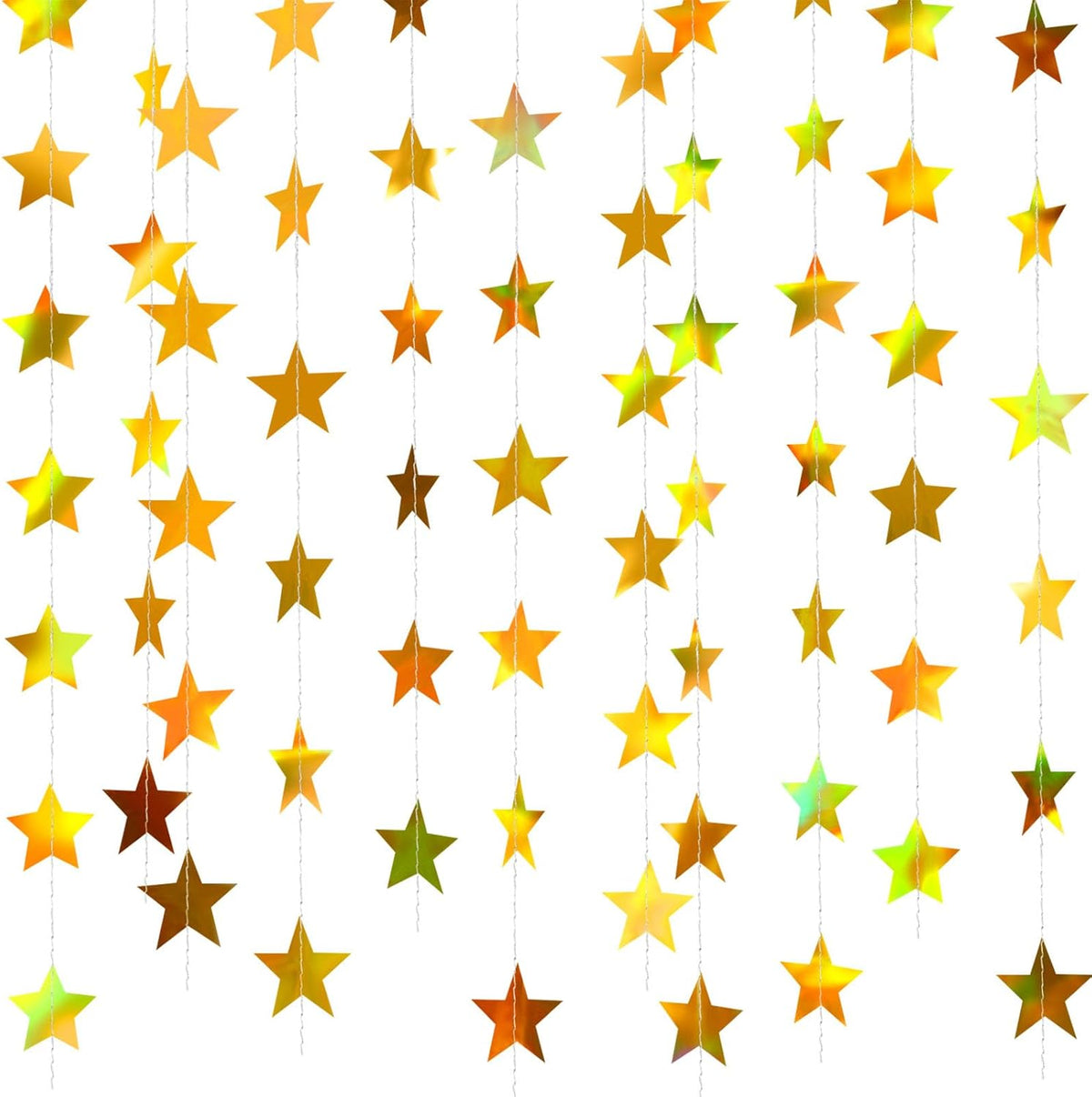 Patelai 130 ft Star Garland Banner Decor, Gold