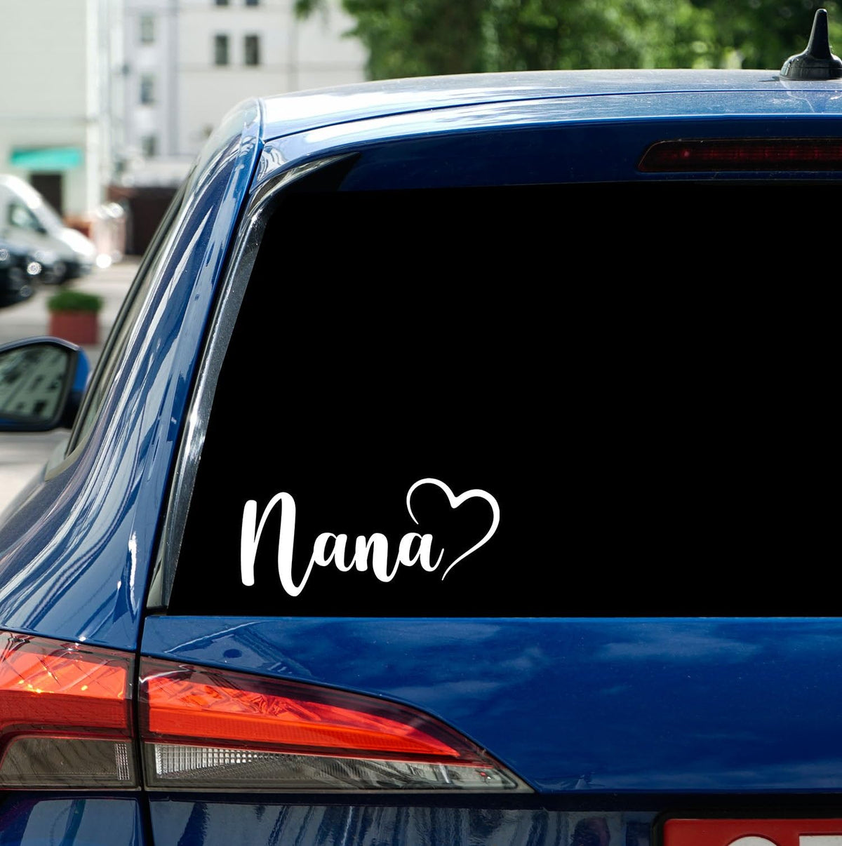 Nana Car Decal with Heart Accent - Timeless and Loving Expression of Care - Clean and Minimal Script for Gentle Decoration - Clear and Warm Presence in Visual Form