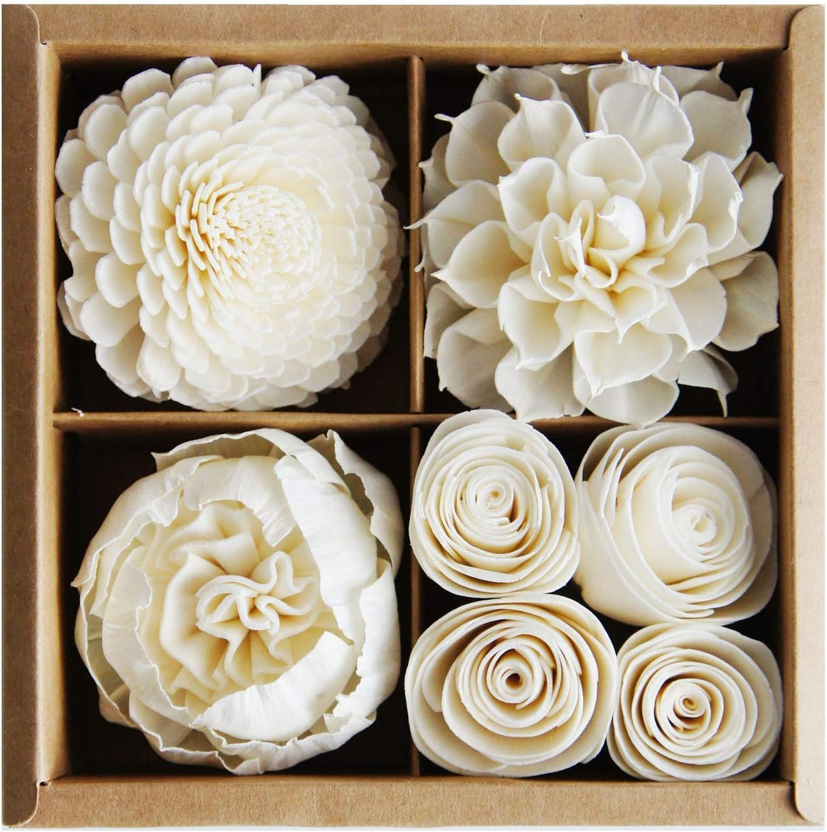 4 Mixed Sola Flower Eco-Friendly Fragrance Diffuser, Handmade Thai Wood Flowers for Home Scenting and Wellness Decor