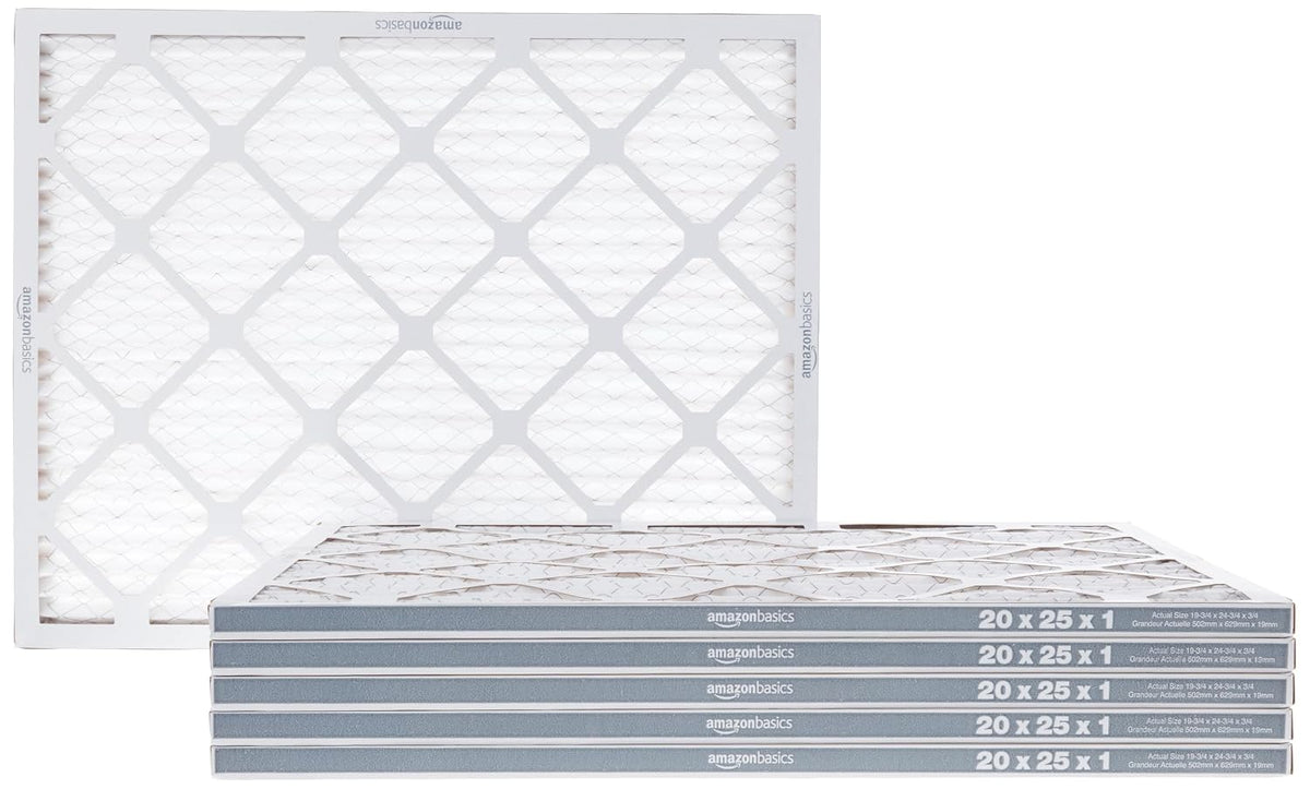 Amazon Basics 20x20x1 Air Filter 6-Pack, MERV 11 AC Furnace Filters, Dust, Pet, Allergen Control , Electrostatic (Actual Size: 19.75 x 19.75 x .75)
