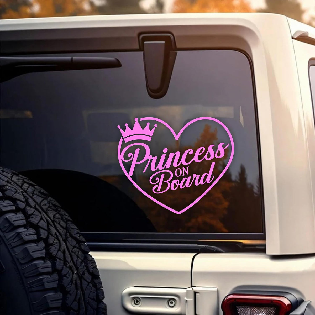 Princess On Board Car Decal, Funny Passenger Cute Crown Decals, Aesthetic Vinyl Waterproof 8 inch Bumper Sticker for Trucks Window, Car Accessories Decorations Gifts for Women Friend Mom