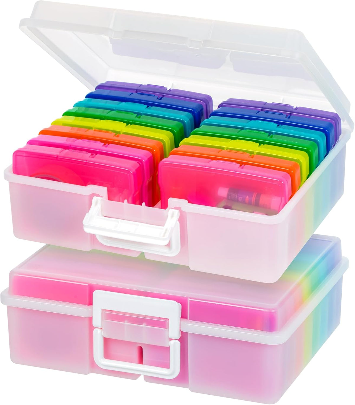 IRIS USA Photo Storage Box |Made in USA| 16 Cases - (2-Pack) - Clear