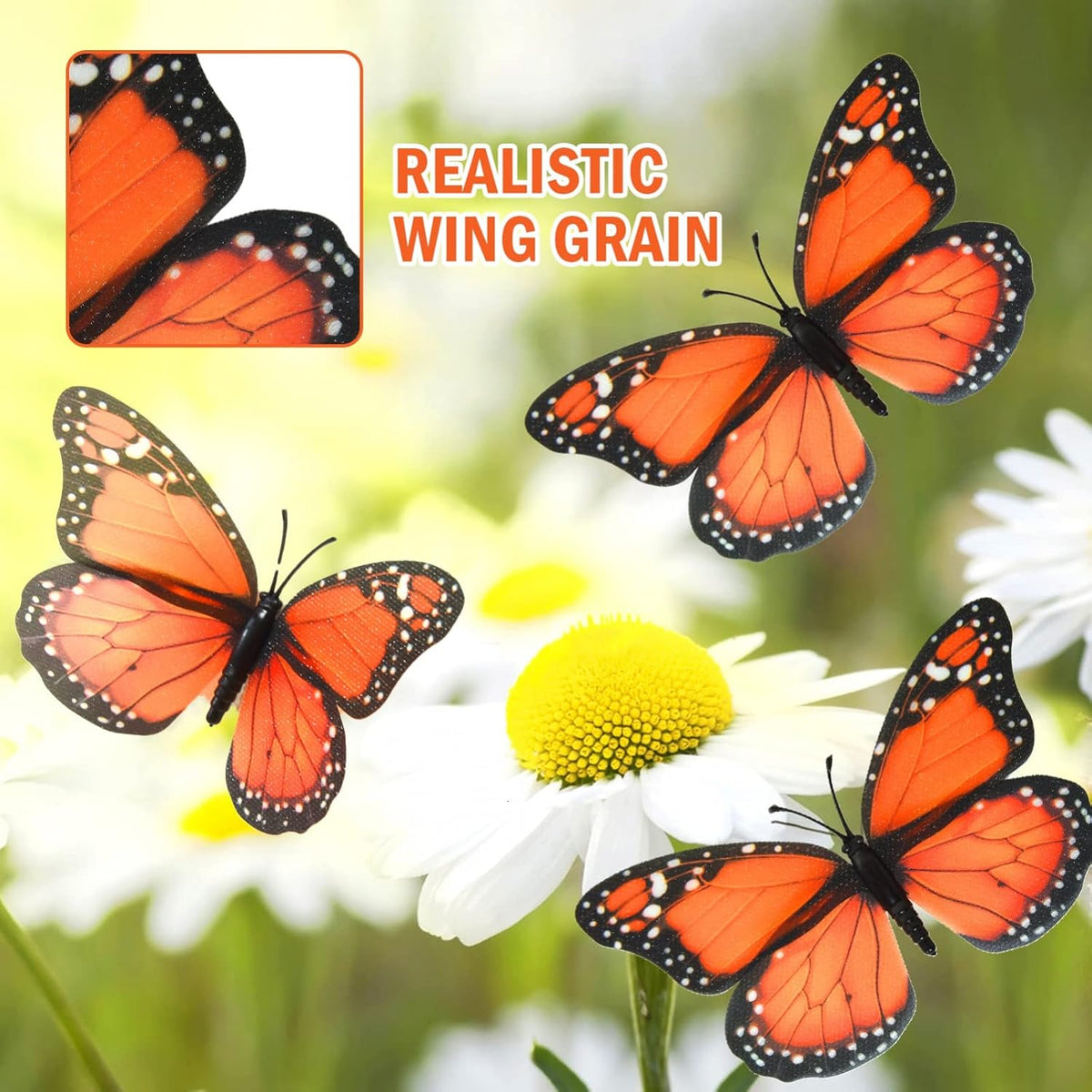AQUEENLY Monarch Butterfly Decorations Orange Butterflies for Crafts DIY