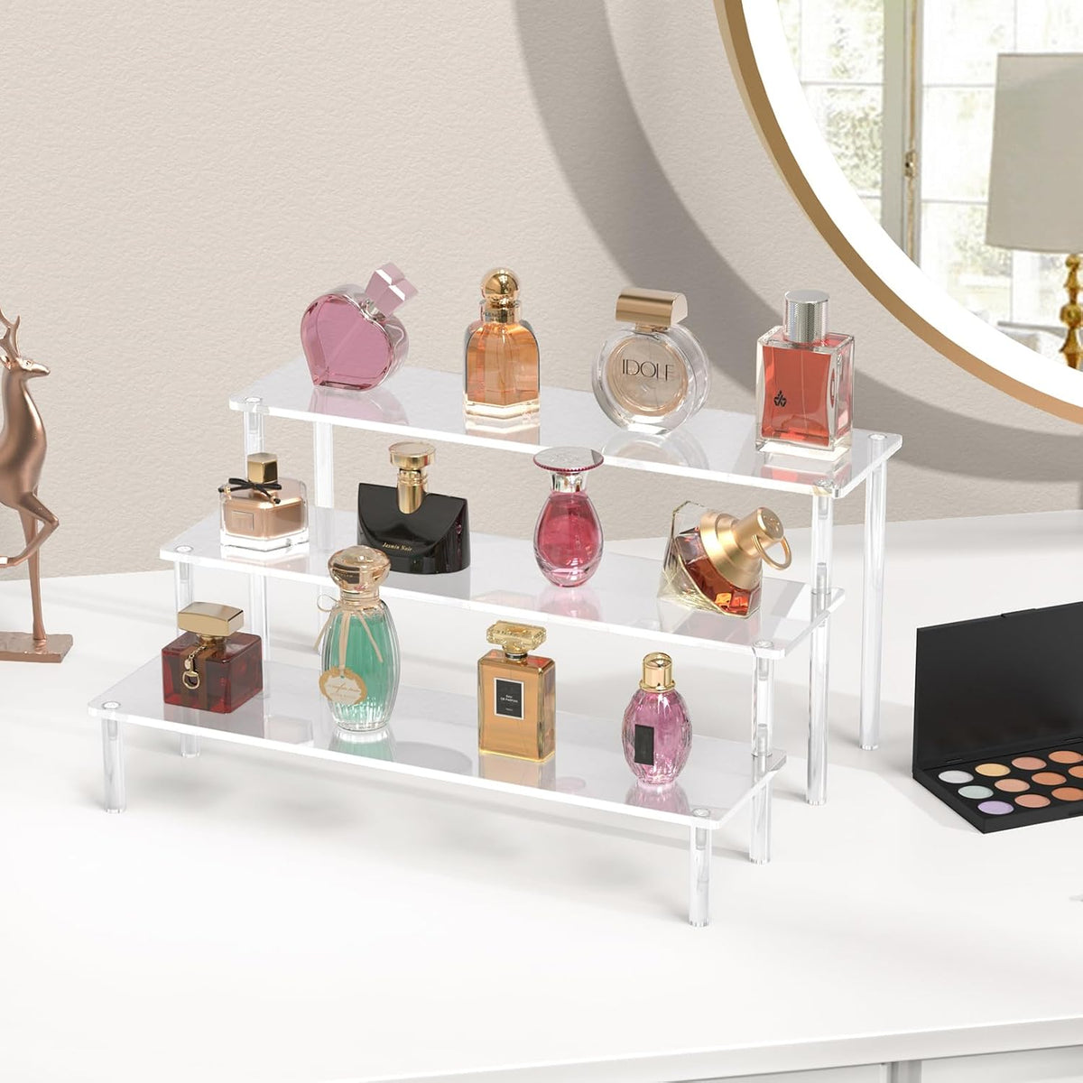 Acrylic Display Risers, 3 Tier Perfume Organizer, Clear Cupcake Stand