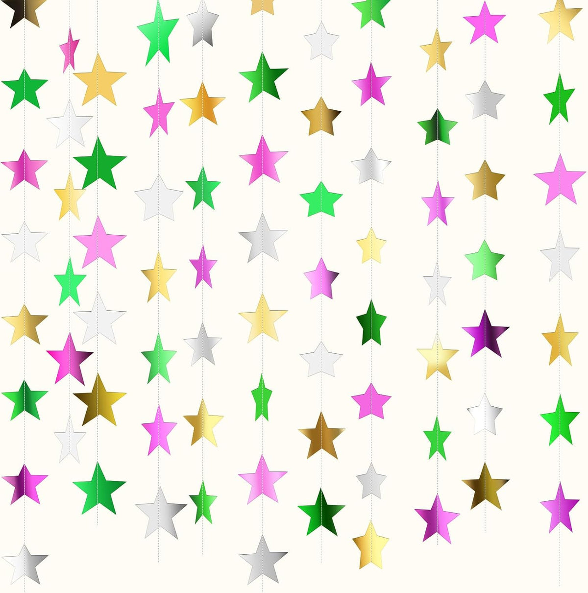 Patelai 130 ft Star Garland Banner Decor, Gold