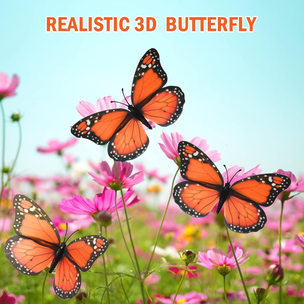 AQUEENLY Monarch Butterfly Decorations Orange Butterflies for Crafts DIY