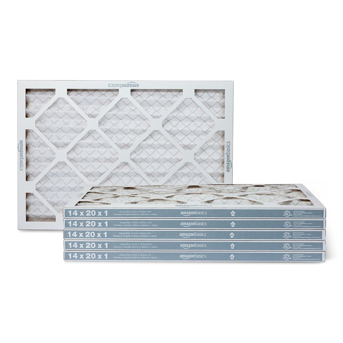 Amazon Basics 20x20x1 Air Filter 6-Pack, MERV 11 AC Furnace Filters, Dust, Pet, Allergen Control , Electrostatic (Actual Size: 19.75 x 19.75 x .75)