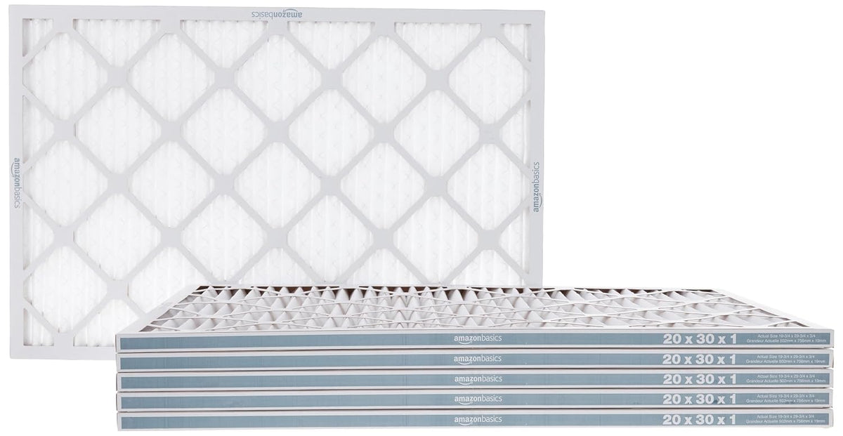 Amazon Basics 20x20x1 Air Filter 6-Pack, MERV 11 AC Furnace Filters, Dust, Pet, Allergen Control , Electrostatic (Actual Size: 19.75 x 19.75 x .75)
