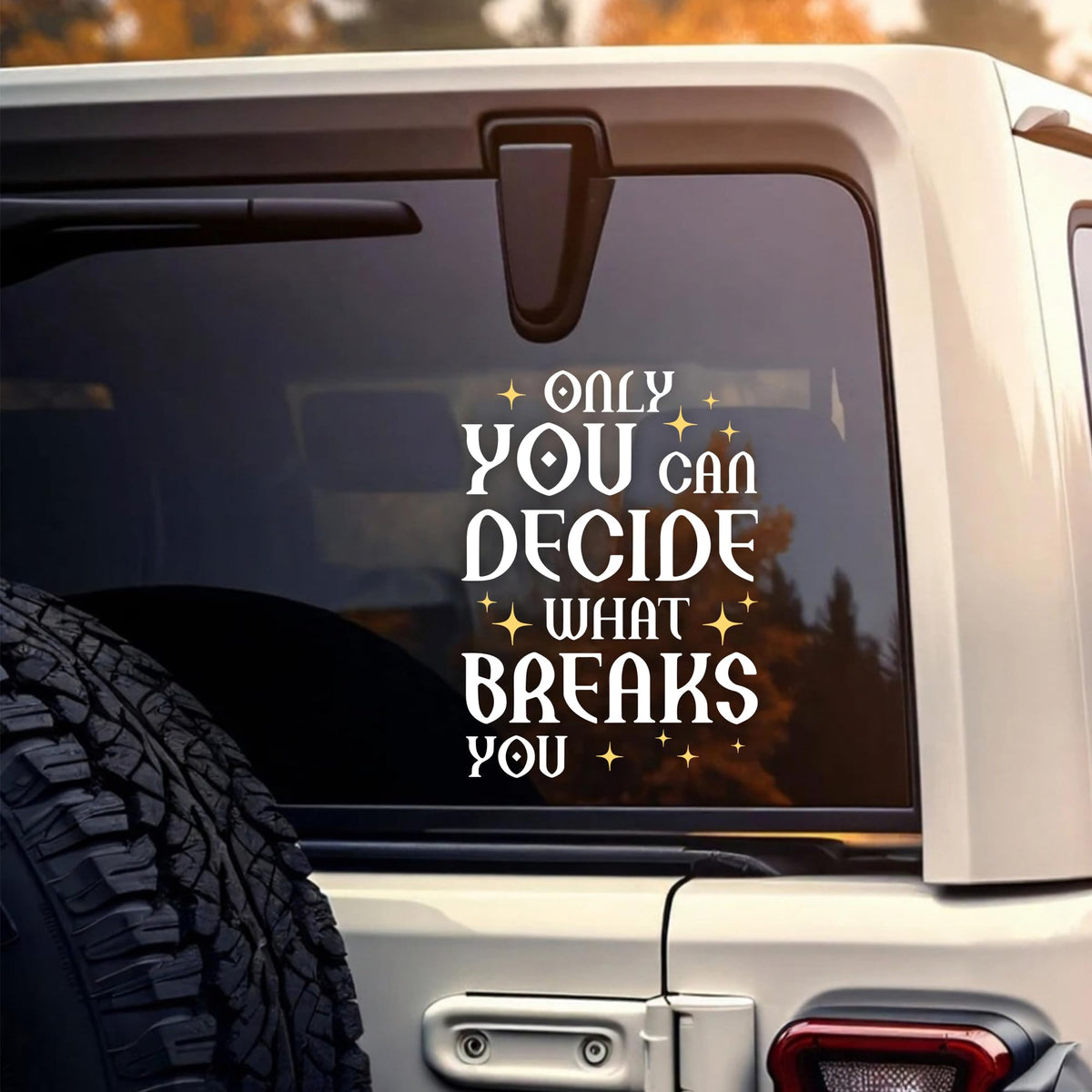 Only You Can Decide What Breaks You Car Decal Funny ACOTAR Book Lovers Bookish Decals Vinyl Waterproof 8 inch Bumper Sticker for Trucks Window, Car Accessories