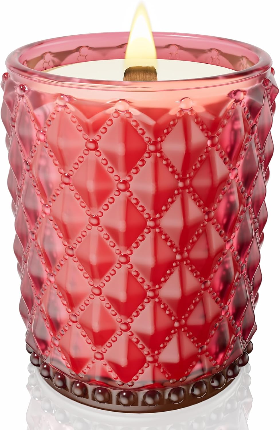 M&SENSE 16.6oz Wood Wick Scented Candle, Non Toxic Soy Wax with Crackling Wick, CitrusLavender Scent 100H Burn Long Lasting for Bedroom Kitchen Home Decor, Housewarming Gifts for Family Friends