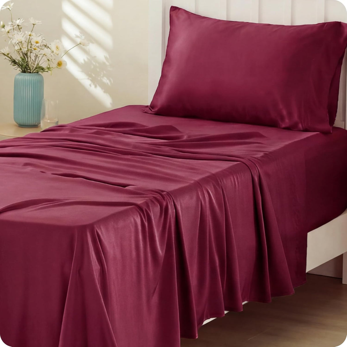 Bedsure PureWoven 100% Rayon Derived from Bamboo, King Size Sheets Set