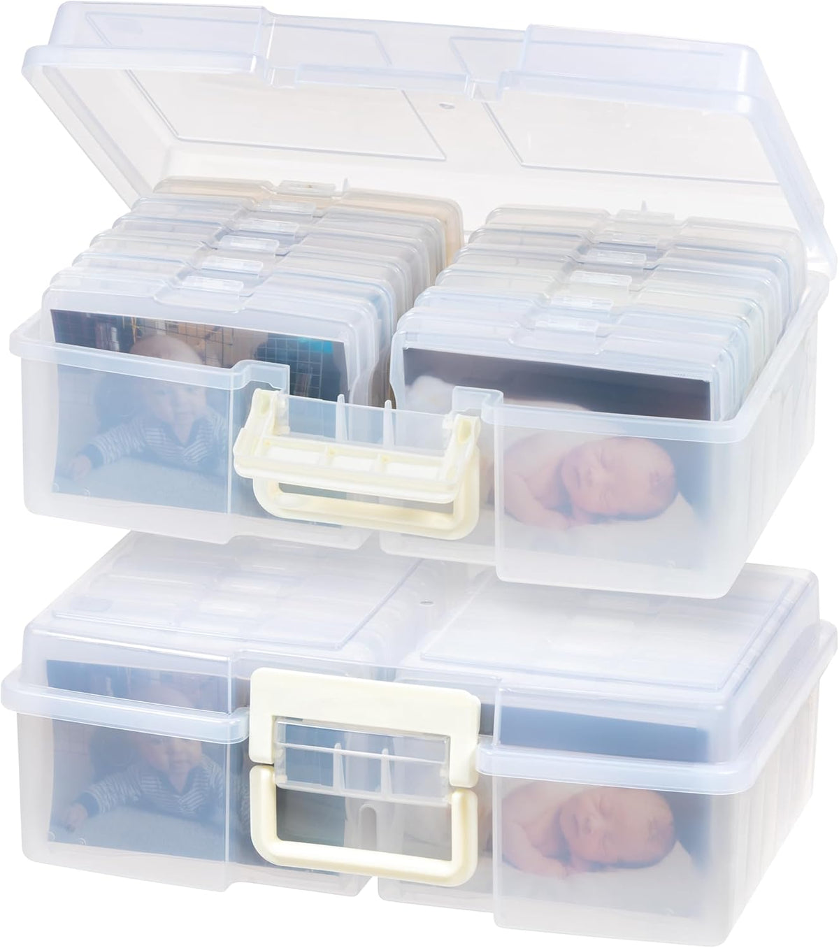 IRIS USA Photo Storage Box |Made in USA| 16 Cases - (2-Pack) - Clear