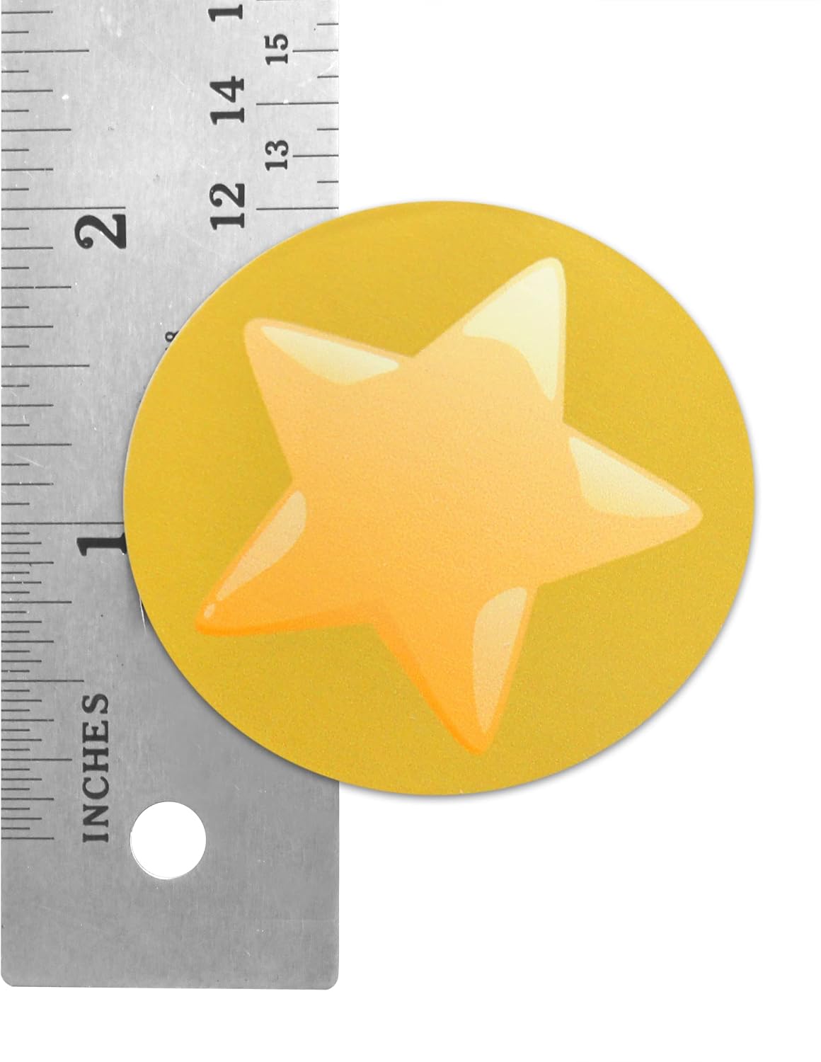 Novel Merk Gold Star Vinyl Stickers - 2” Round Individual Decals for Laptop, Water Bottle, Phone, Party Favors, & Decor - Adheres to Clean Surfaces Waterproof & Repositionable (20 Pack)