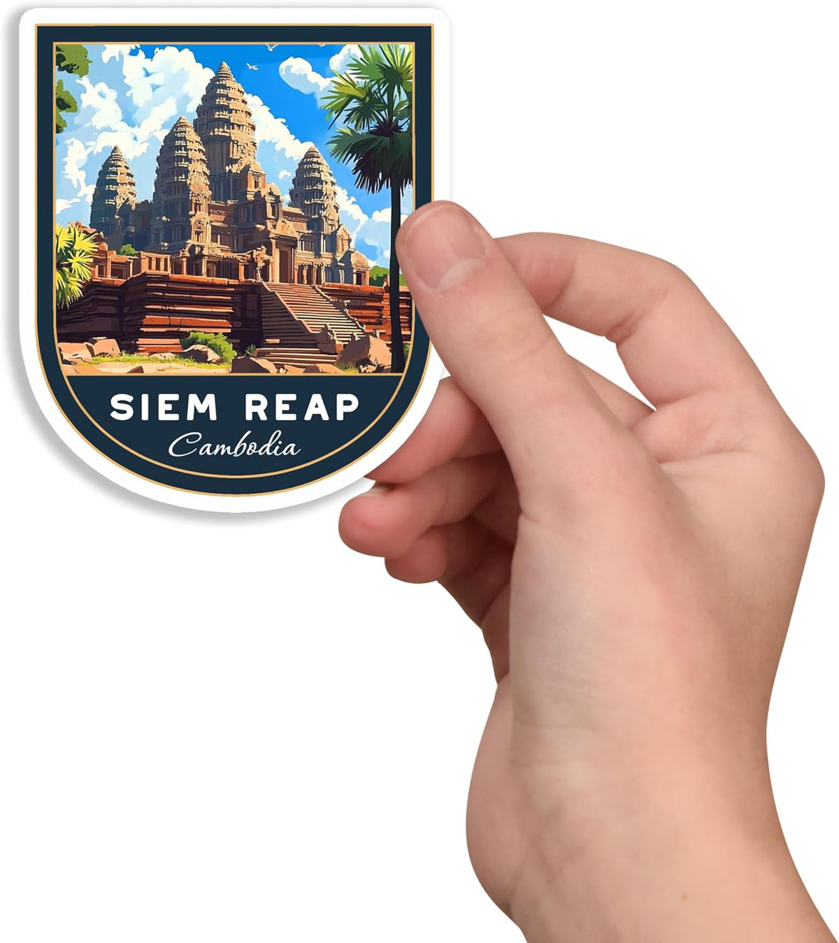 (3 Pcs 3X3) SIEM Reap Cambodia Stickers - SIEM Reap Travel Sticker - Cambodia Travel Gift - SIEM Reap Souvenir - Decals for Luggage - Suitcase - Scrapbook - Laptop - Water Bottle
