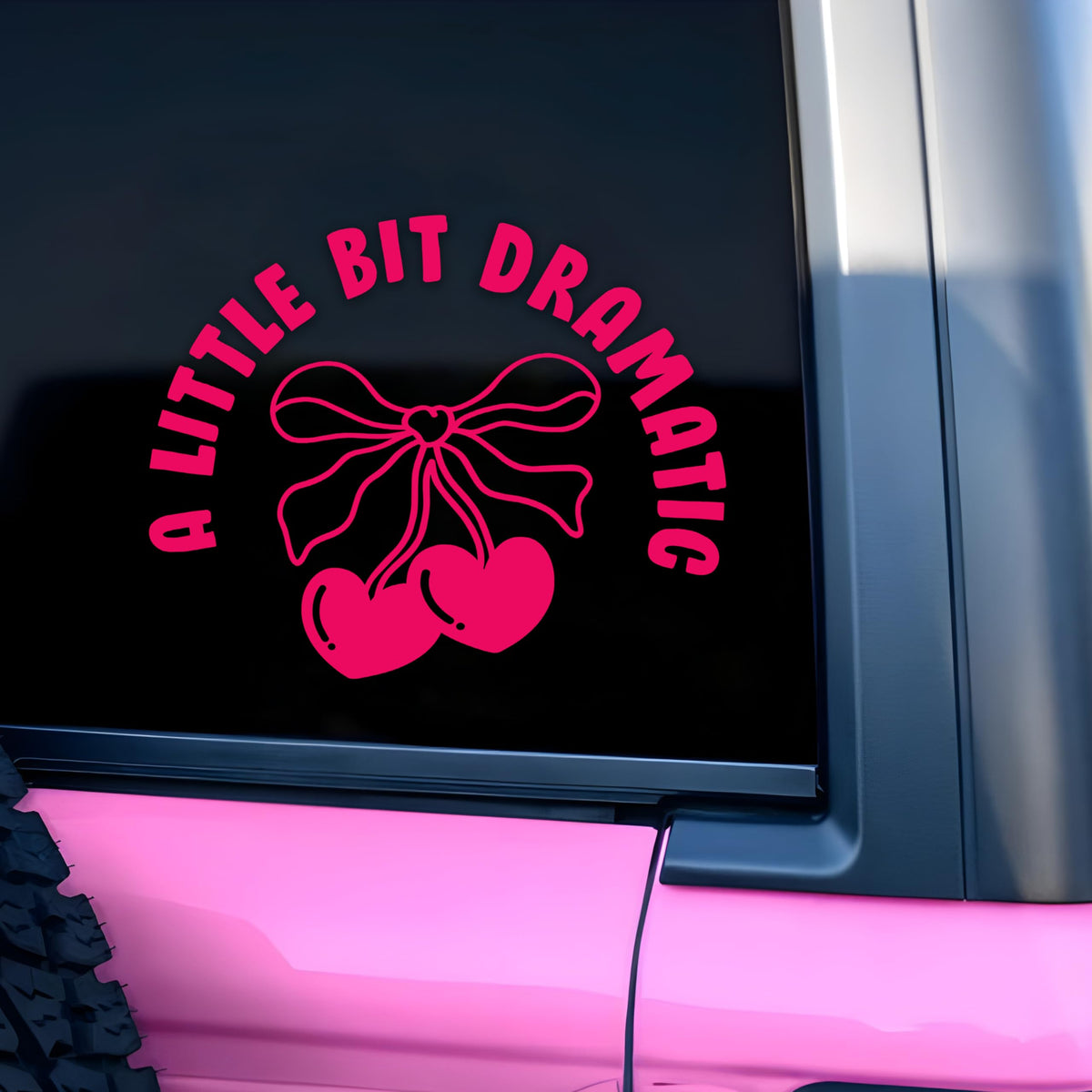 Just A Girl Car Decal Pink Bow Cute Motivation Positive Gifts Car Mirror Accessories Affirmations Funny Vinyl Decal Waterproof 8 Inches Bumper Decal Gifts for Mom Dad Friend Coworker