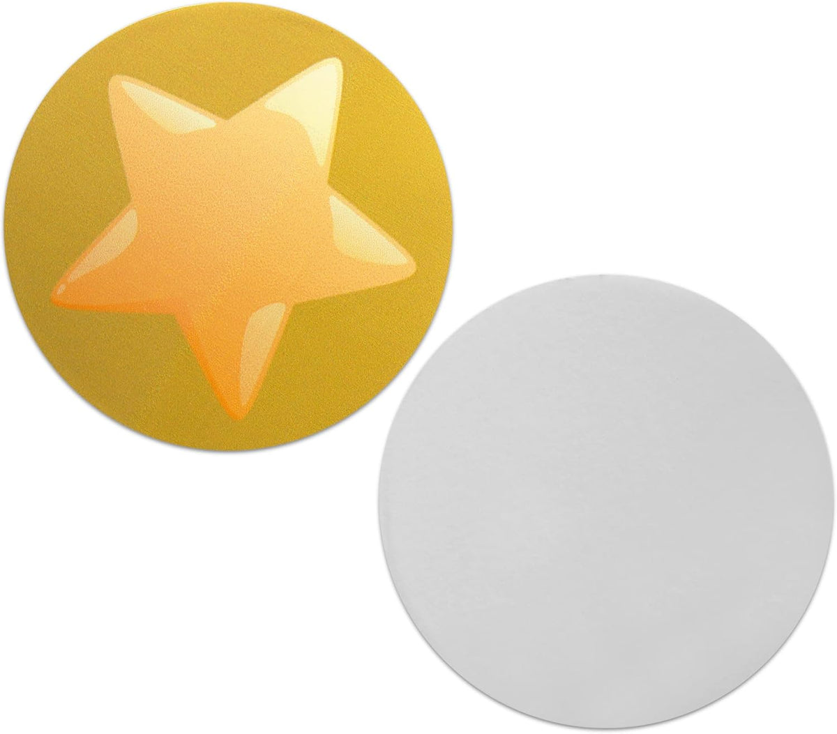 Novel Merk Gold Star Vinyl Stickers - 2” Round Individual Decals for Laptop, Water Bottle, Phone, Party Favors, & Decor - Adheres to Clean Surfaces Waterproof & Repositionable (20 Pack)