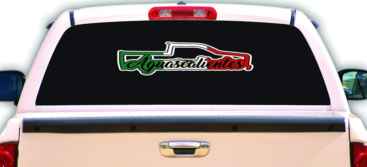 Aguascalientes Decal Trokita Decal Car Window AGS Vinyl Sticker Mexico Truck (3.9 inch x 7.1 inch , White)