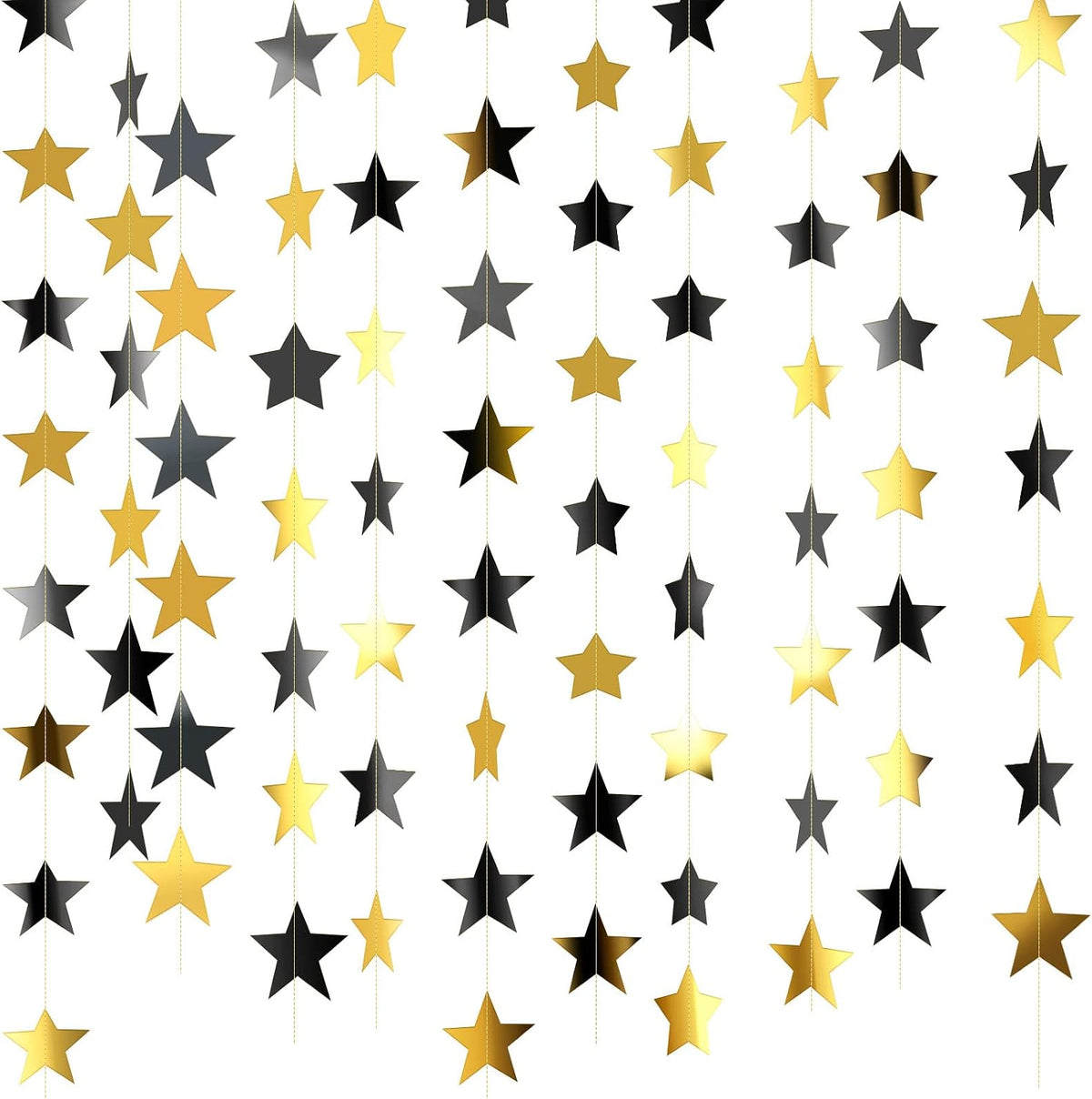 Patelai 130 ft Star Garland Banner Decor, Gold