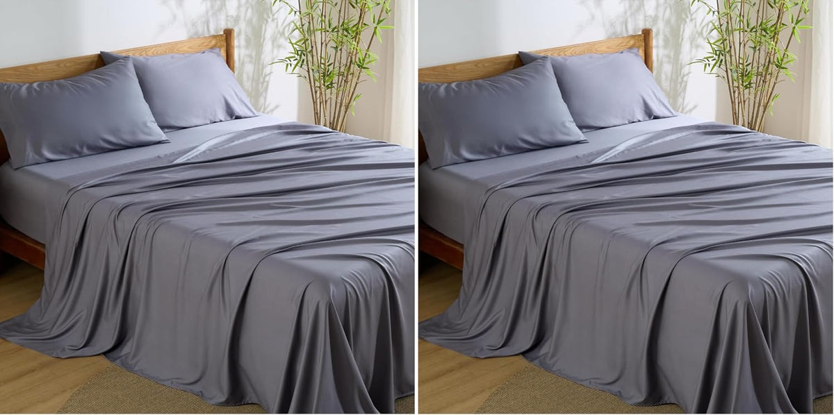 Bedsure PureWoven 100% Rayon Derived from Bamboo, King Size Sheets Set