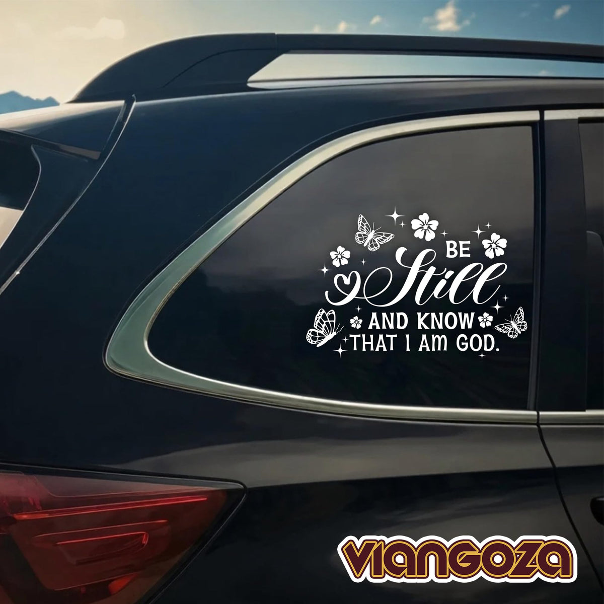 They Whispered to Her I Am the Storm Car Decal Pink Butterfly Stickers Christian Inspiration Decals Vinyl Waterproof 8 inch Bumper Sticker for Trucks Window Car Accessories Gifts for Mom