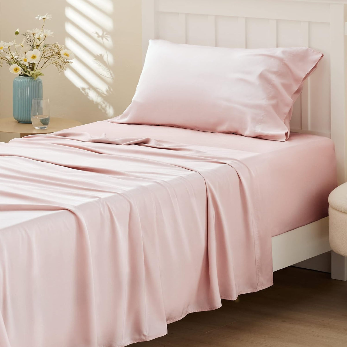 Bedsure PureWoven 100% Rayon Derived from Bamboo, King Size Sheets Set