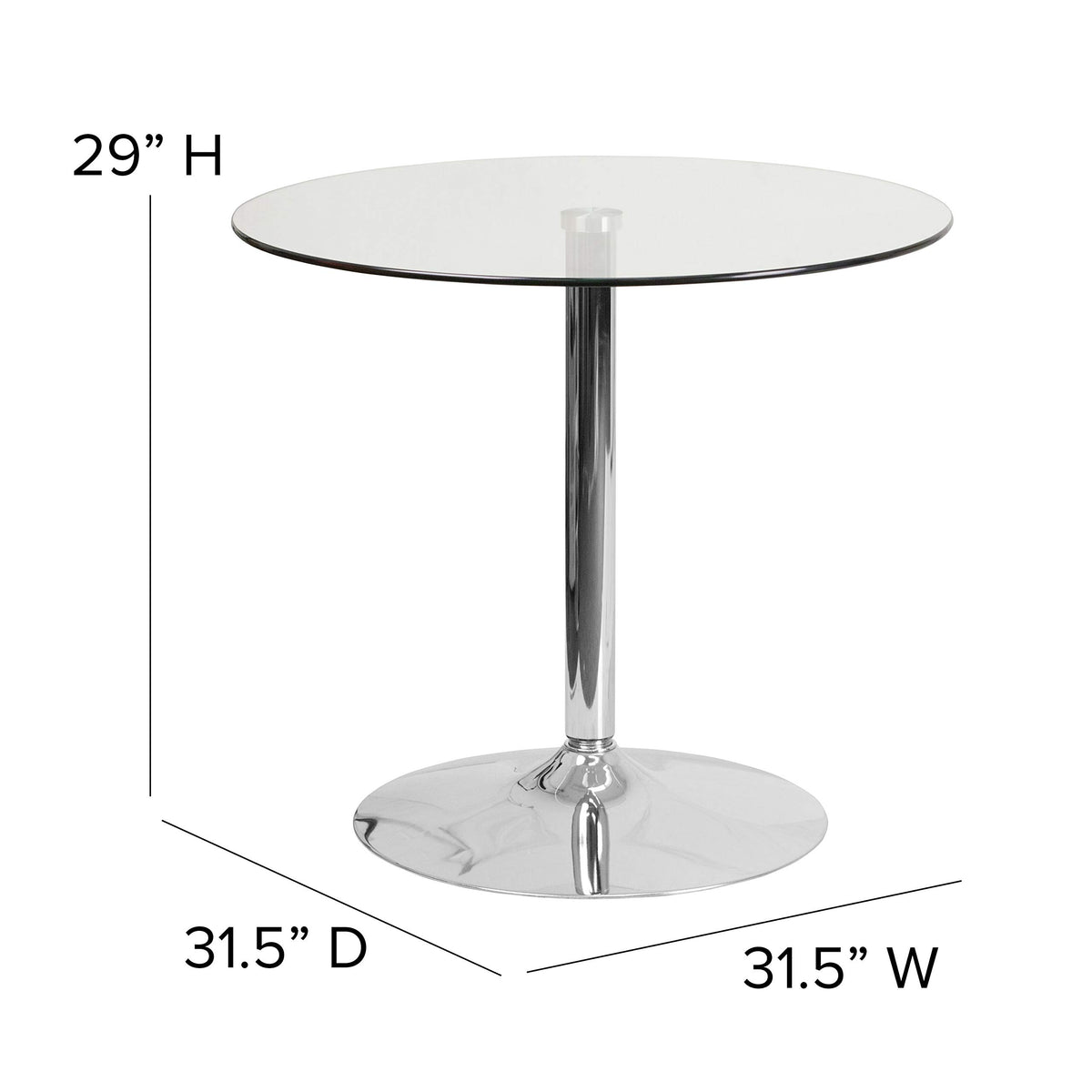 Flash Furniture 31.5 in Glass Round Table