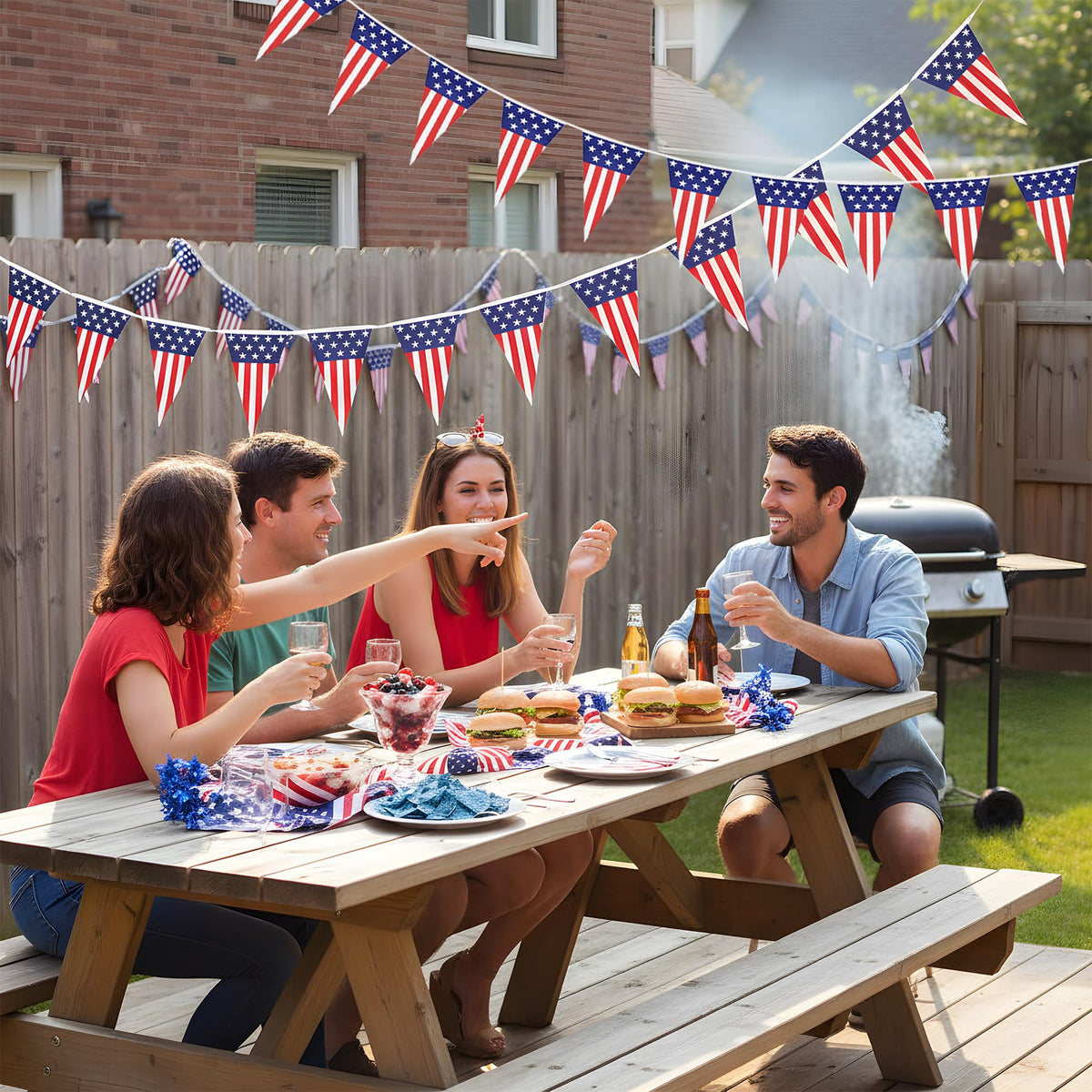 USA Flag Pennant Banner 4th of July American Flag Banner